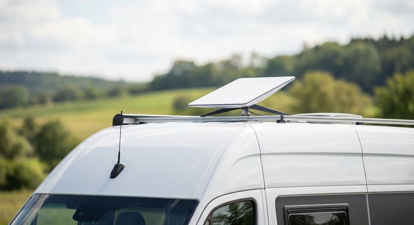 Starlink Antenne auf einem Camper