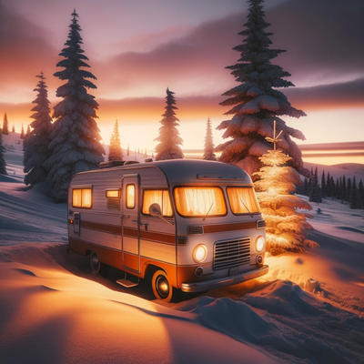Campervan im Winter